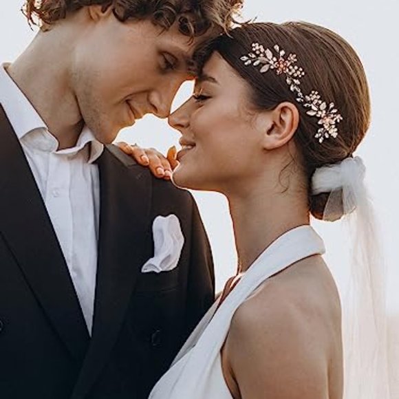 2Pcs Wedding Hair Pins for Brides, Gold Wedding Hair Accessories for Bride - Picture 4 of 6